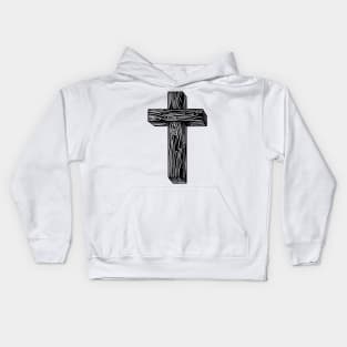 Wooden cross Kids Hoodie